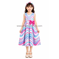 Kids Girls Retro 60s 70s Dance Dress Vintage Rose Princess Party Costume Children Performance Dress