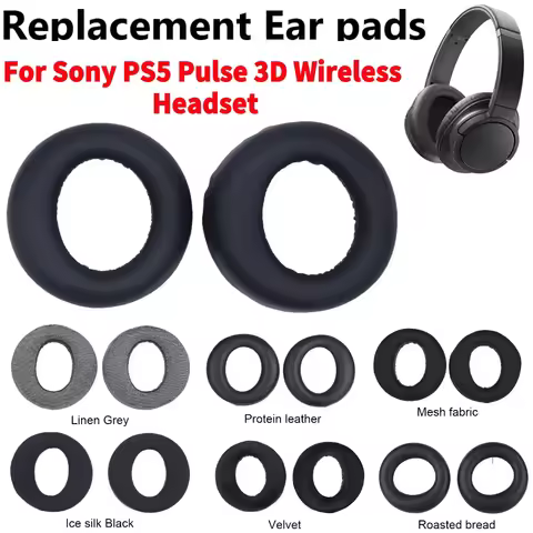 Replacement Ear Pads for Sony PS5 PULSE 3D Wireless Headset Ear Pads Cups Earpad Memory Foam Cushion