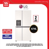 【 DELIVERY BY SELLER 】LG  GC-L257KQKW WHITE  674L GROSS WATER | ICE DISPLENSE DOOR COOLING+ MULTI AI