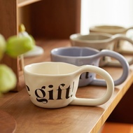 French ins Ceramic Mug High-value Design Sense Coffee Cup Girl Cup Household Niche Milk Water Cup NT