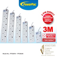 PowerPac Extension Cord, Extension Socket, Power Cord 3 Meter 1/2/3/4/5/6 way (PP3881N to PP3886N)