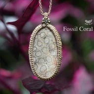 古代深海 ★ 化石珊瑚 編繩項鍊 1644