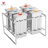 Stainless Steel Ice Cream Mold Popsicle Mold Ice Cream DIY Fruit 6 Ice Tray Mold