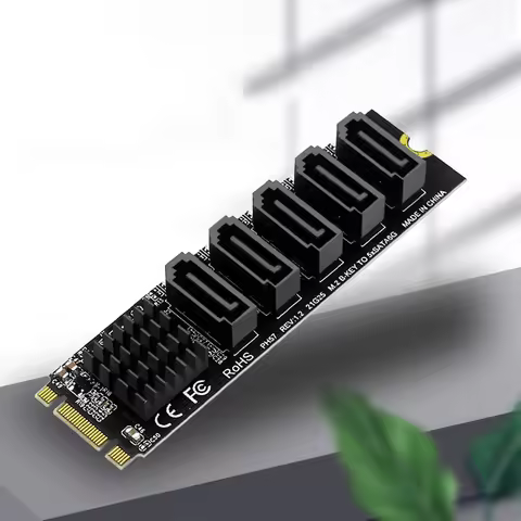 M.2 To SATA3.0 Adapter Card 6Gbps High Speed JMB585 M.2 PCIE To SATA Expansion Card with Smart Indic