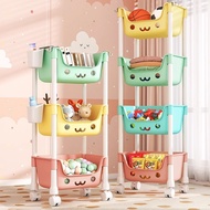HOGO Multifunctional Play Storage Rack 3/4/5 Levels With Wheels Multipurpose Shelf Easy To Move And 