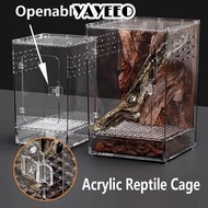 YAYEEO 1Pcs Reptile Feeding Box, Acrylic Anti-Escape Ecological Desert Landscaping Box, Durable High