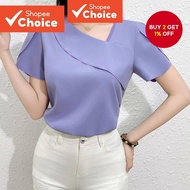 Women Casual Plain Asymmetrical Morandi Color Series Blouse L132ED539