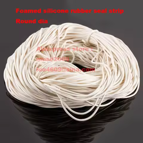 Foamed silicone rubber seal strip Round dia1 1.5 2 3 4 5 6 7 8 9 10 mm Oring line cord Foaming rubbe