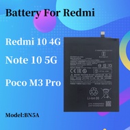 Battery Compatible For Redmi 10 4G / Redmi Note 10 5G M2103K19G / POCO M3 Pro Bateri Note10 BN5A