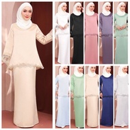 Kurung Modern Satin Jaslene. 1250 Jaslene Mini Kurung Satin. Baju Kurung Moden Satin Lace. Baju Raya