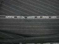 英國 毛質西裝布料 黑色底白線條紋 250cmX154cm