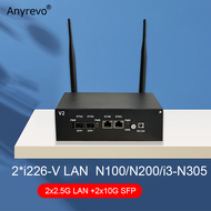 Mini PC Fan 12th Gen Intel i3 N305 N100 N200 Fan Mini PC 2*10G SFP+ 2*i226-V 2.5G LAN Window 11 EX-S