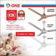 KDK Ceiling Fan - Decoractive Regulator Type (150cm/60″) K15W0 / K15W0-SL / K15W0-S