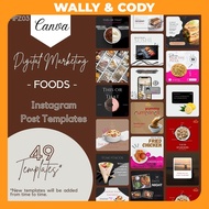 [𝐈𝐍𝐒𝐓𝐀𝐍𝐓] Canva - 49 Foodie Theme Printable Template (A4 size) for 𝗜𝗻𝘀𝘁𝗮𝗴𝗿𝗮𝗺 | 𝗙𝗮𝗰𝗲𝗯𝗼𝗼𝗸 | 𝗠𝗶𝗻𝗶𝗺𝗮𝗹𝗶𝘀𝘁