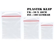 KP CLIP PLASTIC BAG SIZE 30x40 CLEAR 30 X 40 CM 100 SHEETS
