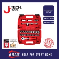 JETECH CRV Box Socket Set 6PT 12PT 27SP 8-32mm