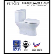 'SERICITE' WC 1021 Osmium WC Children Wash Down Pedestal Water closet/heavy duty seat cover/outlet &