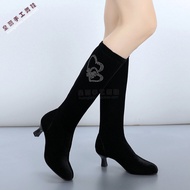 Dancing Shoes High Heel Square Dance Boots Ballroom Dancing Shoes Latin Dance Shoes Modern Dance Boots Knee Socks Dance Boots Suede