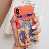 手機殼IPhone6/7/8/plus/X : TOM&JERRY貓鼠全包黑邊磨砂軟殼