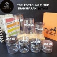 BLACK TRANSPARENT CAP TUBE JAR PLASTIC JAR/ TRANSPARENT CAP TUBE JAR/ TUBE JAR/ ARM_OLSHOPP/