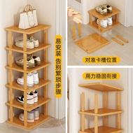 ST/💚Bamboo Shoe Rack Simple Home Doorway Multi-Layer Shoe Storage Space-Saving Rental House Shoe Cabinet Small Shoe Rack