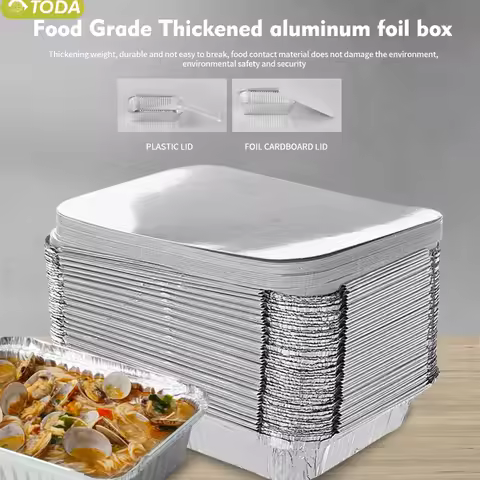 20 Pack Aluminum Foil Tray Food Packaging Container Aluminum Pan With Lids Disposable Food Storage C