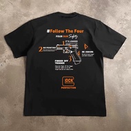 19X GLOCK Community Safety Four Rules Printed Men's T-shirt Military Fans Outdoor Competition Traini