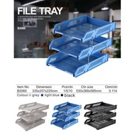 Comix B2060 3-tier filing tray blue, gray.- Bao Quan Stationery
