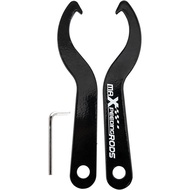 maXpeedingrods Universal C Spanner Hook Wrench Set, 2Pcs Coilover Spring Adjustment Tool Steel Spann