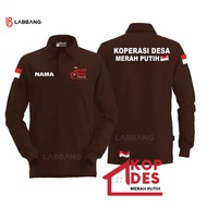 Polo Shirt Pria Wanita Panjang DB KOPDES Koperasi Desa Merah Putih Koperasi Indonesia