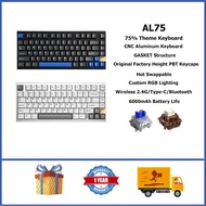 YUNZII AL75 Wireless Mechanical Keyboard 75% GASKET RGB Aluminum Hot Swappable Custom Keyboard
