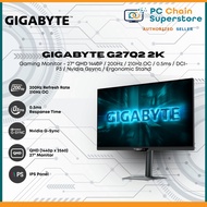 Gigabyte G27Q2 2K Gaming Monitor - 27" QHD 1440P IPS / 200Hz/210Hz OC/ 0.5ms / Nvidia Gsync / DCI-P3