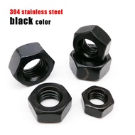M1.6 M2 M2.5 M3 M3.5 M4 M5 M6 M8 M10 M12 DIN934 Black Color 304 A2-70 Stainless Steel Hex Nut Hexago