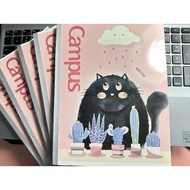 [ ACTUAL PICTURE ] Kokuyo Campus MEOW cat student notebook 200 pages 70gsm, 4 horizontal lines, size