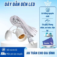 E27 Lamp Holder Cord with Plug - LED Bulb Hanging Cord, Convenient 5M Extension Cord