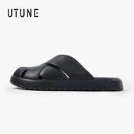 UTUNE Mules for Women Summer Outerwear Lazy Half Slippers Braided Round Toe Mules