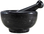 KLEO 6" Wide (Big Size) Natural Stone Mortar And Pestle Set As Spice Grinder Medicine Masher - Okhli And Musal