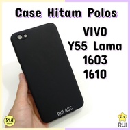 Case Hitam Protect Lens VIVO Y55 LAMA 1603 1610 Black Softcase Polos Silikon HP Lentur Rui Acc