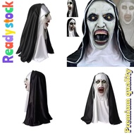 topeng hantu seram The Horror Scary movie the Nun Latex Mask Headscarf Valak Cosplay Halloween Costu