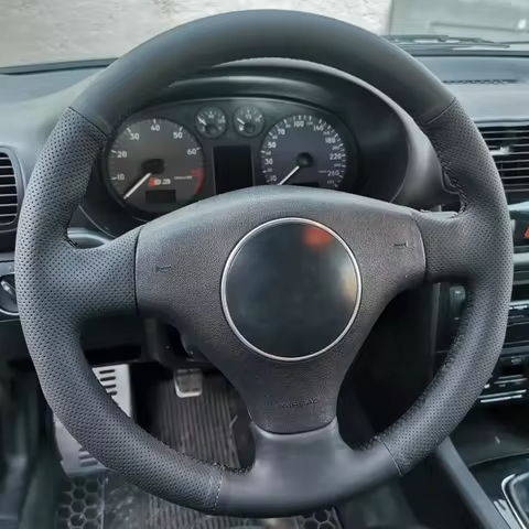 Custom Faux Leather Car Steering Wheel Cover For Audi A2 8Z A3 8L Sportback A4 B6 Avant A6 C5 A8 D2 