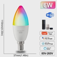 RGB Smart LED Bulb Dimmable Tuya Gu10 C37 A60 T37 E14 E27 B22 Light Wifi Magic Lamp AC 110V 220V Wor