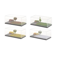 [qwolqn] 1/64 Scale Model Car Display Case, Parking Lot Diorama Base, Acrylic Cover, Diecast Car Dio