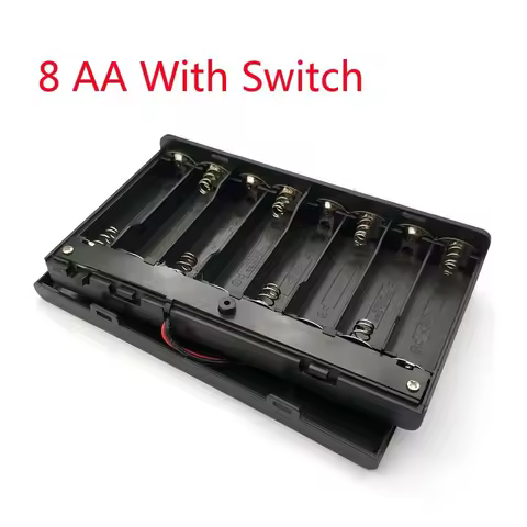 AA Battery Holder AA Battery Storage Case AA Plastic Box 8AA Battery Case With ON/OFF Switch with Ca