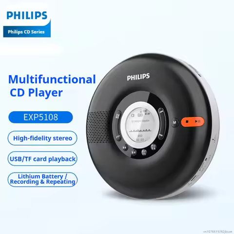 New Philips EXP5108 Mini Convenient Retro CD Player Support CD/TF Wireless Bluetooth Home HiFi Stere