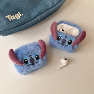 Stitch Furry Fluffy Earphone Case For Airpods Pro2 Pro 4 3 2 1 Cover for Airpod 4 3 2 1 Pro2 Pro