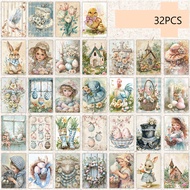 Easter 32pcs Themed Postcards, Thick Cardstock HD Print, Decorative Stickers & Souvenirs for Bedroom
