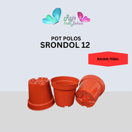 Pot Tinggi Srondol 12 Coklat Merah Bata Terakota - Pot Tinggi Paket murah isi 1 lusin 6pcs 3pcs 1pcs