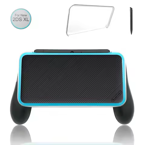 Hand Grip for Nintendo NEW 2DS XL/LL Joypad Bracket with 1 Stylus Pen and 1 Clear Case for New Ninte