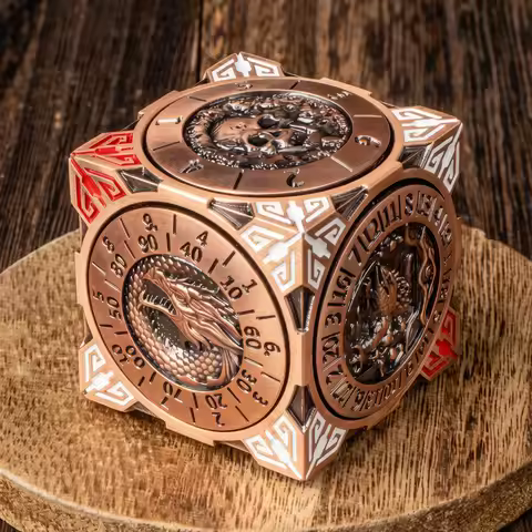 Dragon-Patterned Metal D&D Dice Spinner, Dungeons & Dragons Dice Spinner , 7-in-1 Metal Dice Spinner