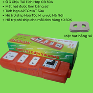 Ổ Cắm VINAMAX Chịu Tải 3 Cổng Có Lõi Và Mặt Hạt Sứ Tích Hợp APTOMAT 30A